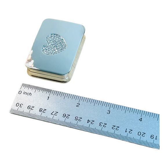 Mirrored Pave Rhinestone Heart Pill Box - Picture 6 of 6